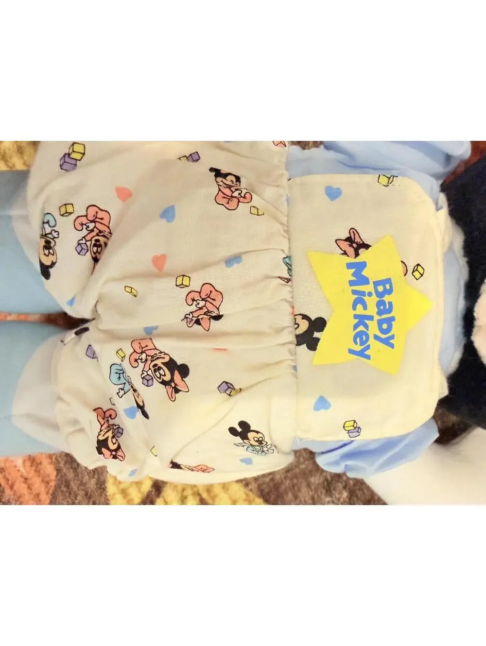Vintage Disney Baby Mickey Plush Doll Nursery Stuffed Animal Mickey Mouse